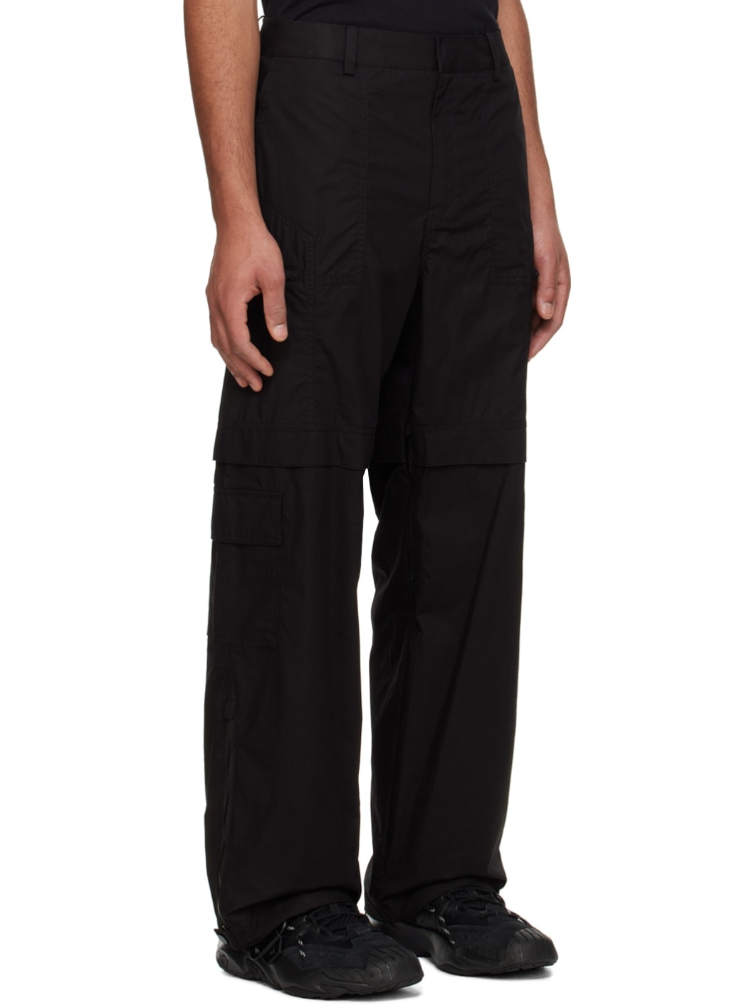 Black Vented Cargo Pants - 2