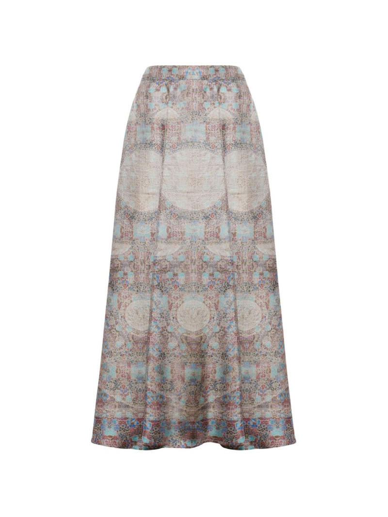 Aloe A-line printed midi skirt 1
