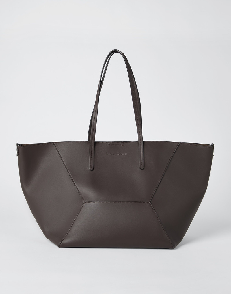 Calfskin shopper bag with monili - 1