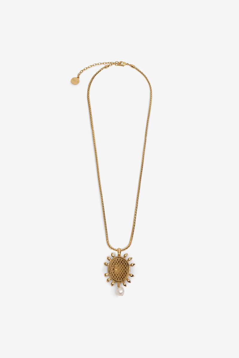 Roberto Cavalli Snake Pendant Necklace with Pearls outlook