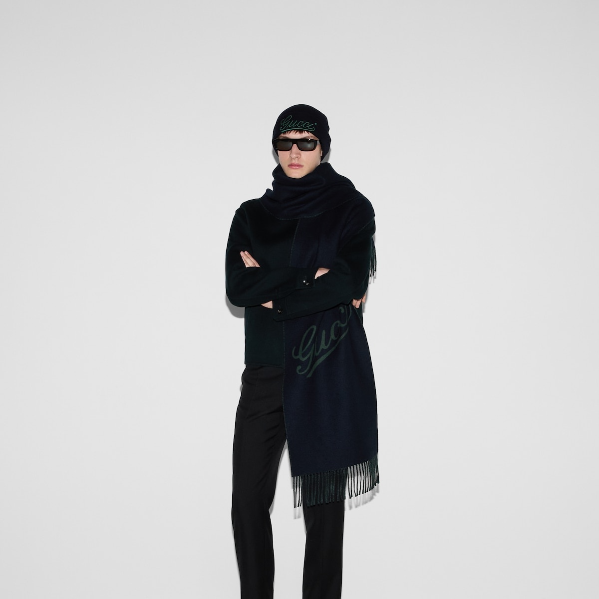 Wool hat with Gucci embroidery - 3