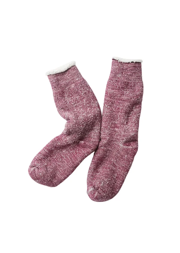 R1001 Double Face Crew Socks - Grape - 1