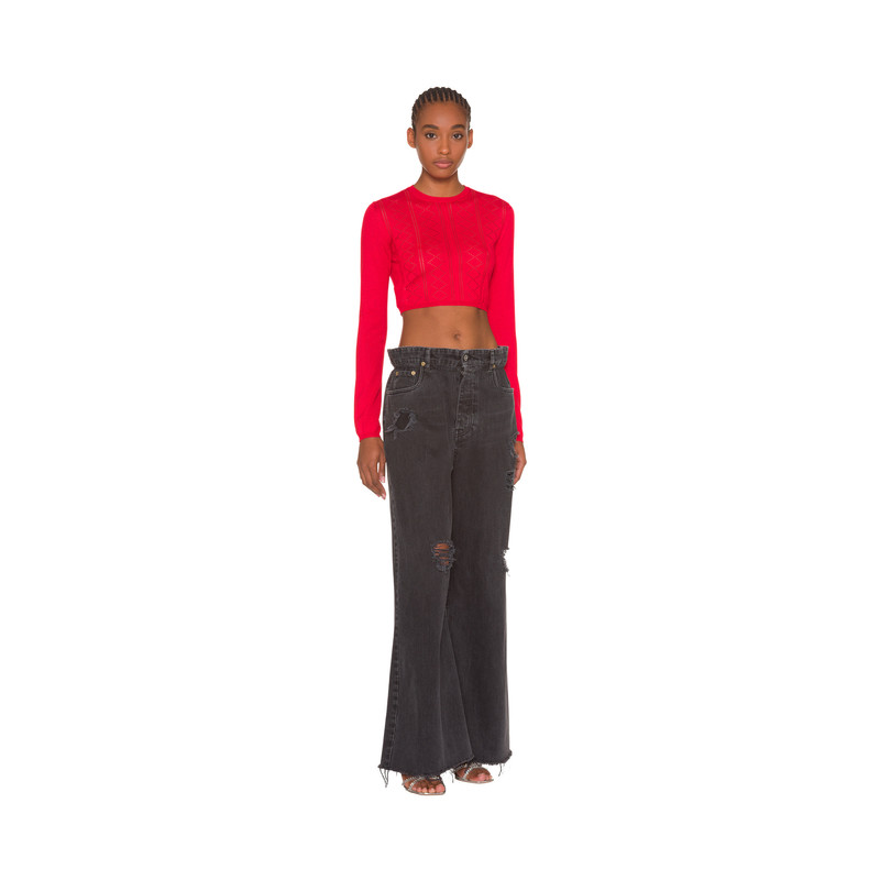 Miu Miu Wide-leg black denim jeans outlook