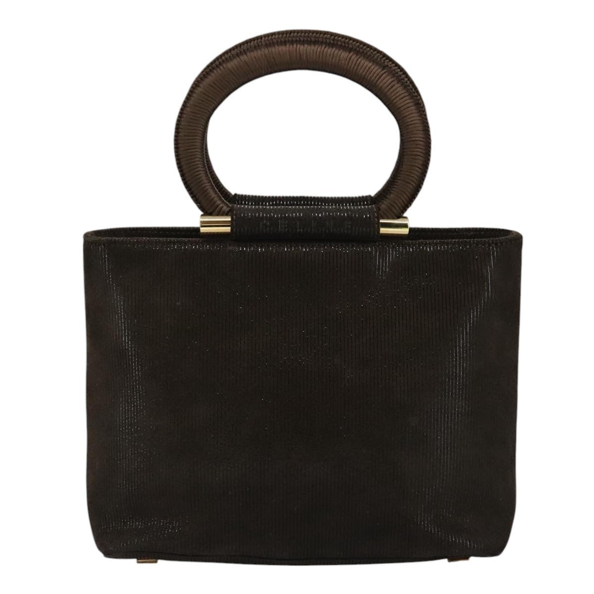 CELINE Hand Bag Suede Brown Gold - 13