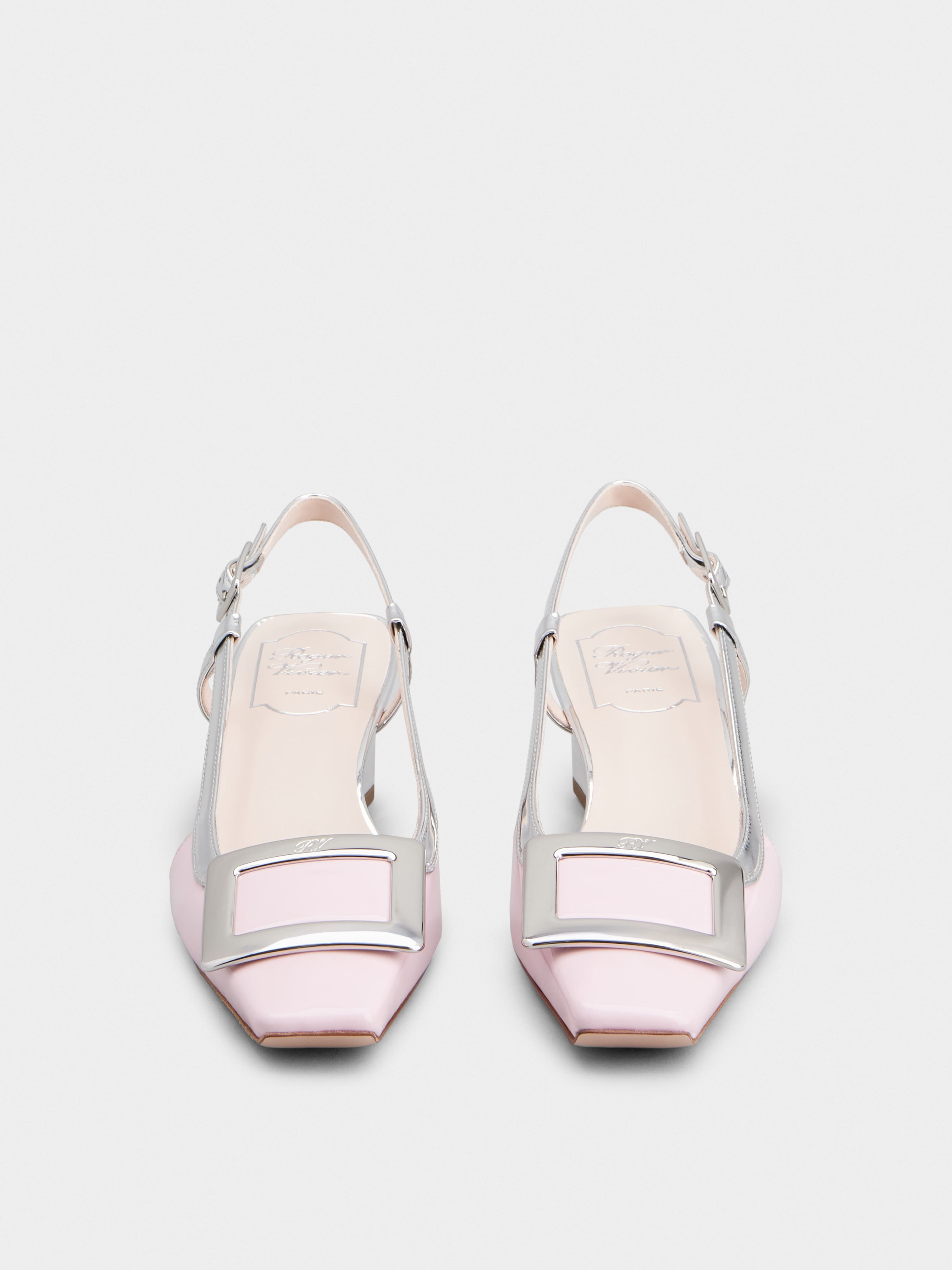 Belle Vivier Metal Buckle Slingback Pumps in Patent Leather - 7