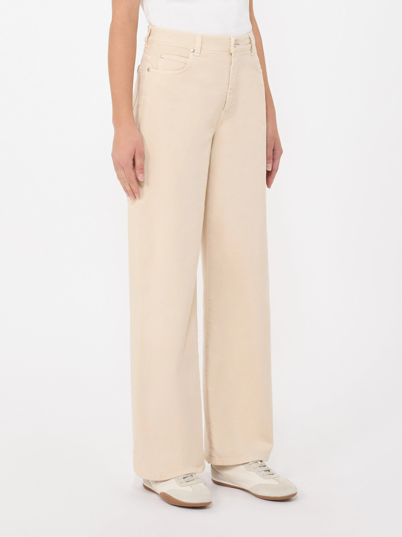MEDINA Cotton drill wide-leg trousers - SAND 3