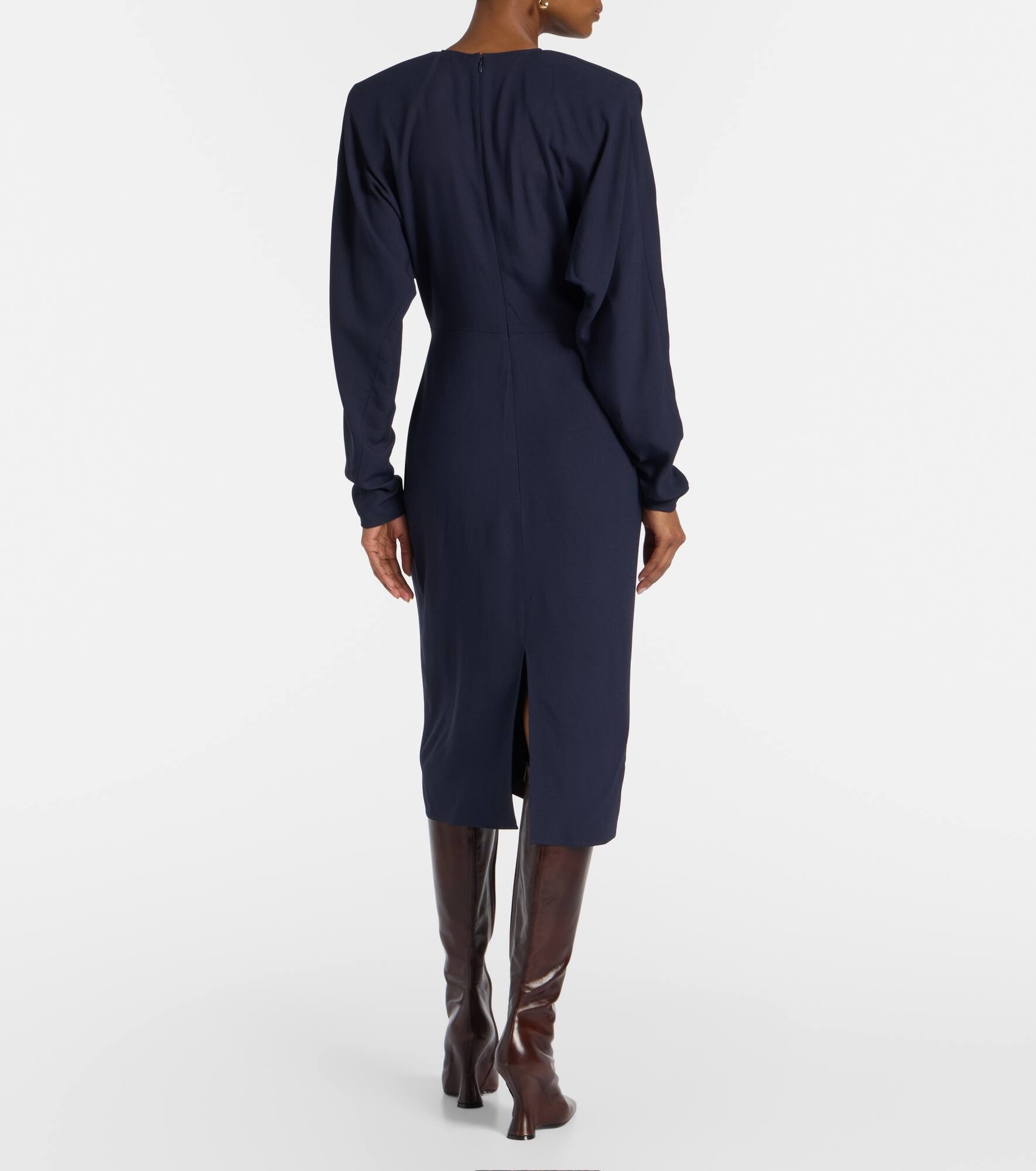 Gathered satin midi dress - 3