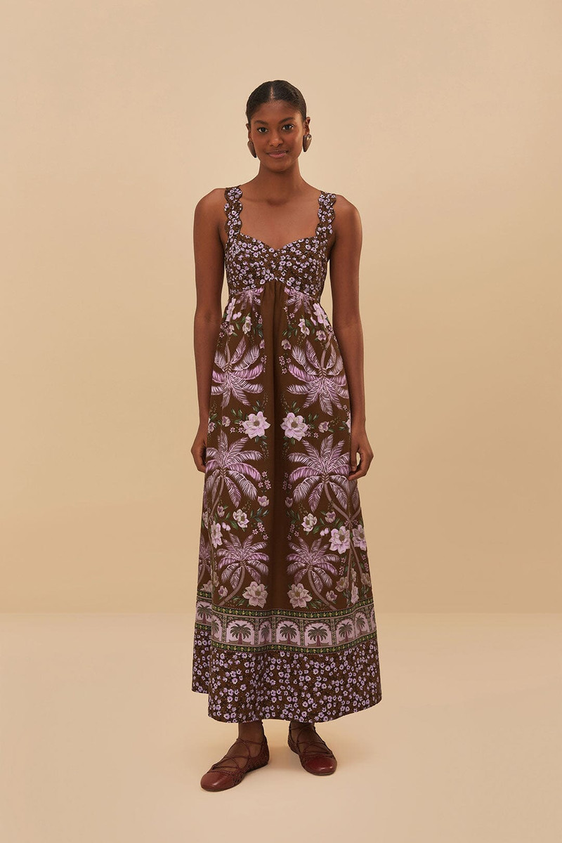 Brown Palm Dream Lenzing™ Ecovero™ Euroflax™ Maxi Dress 1