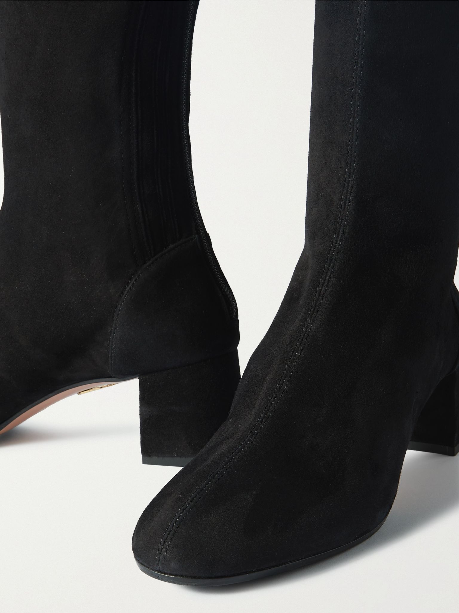 Saint Honore suede knee boots Black - 4