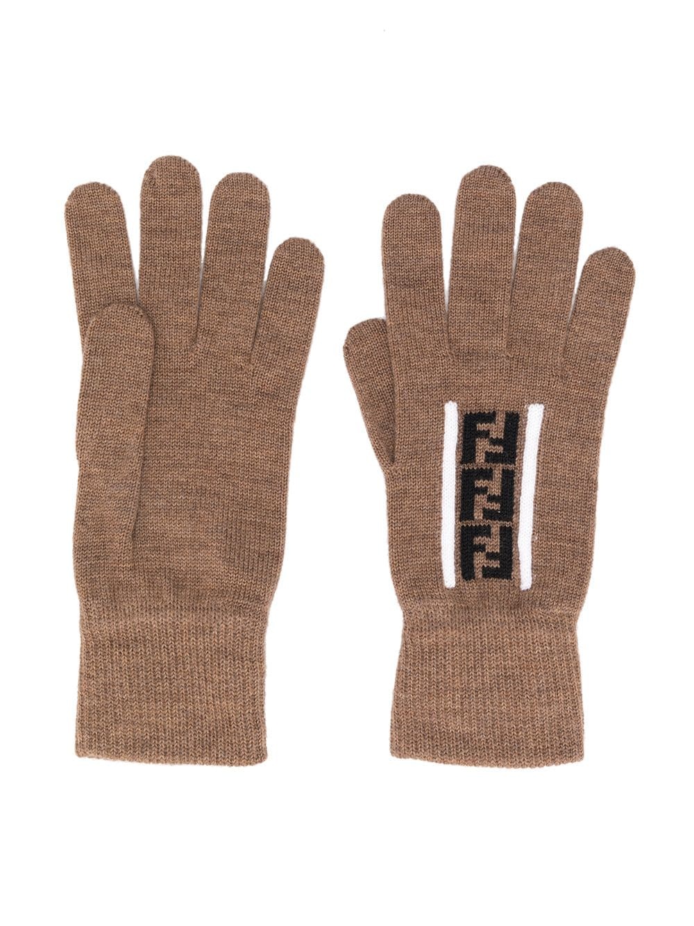 logo-print gloves - 1