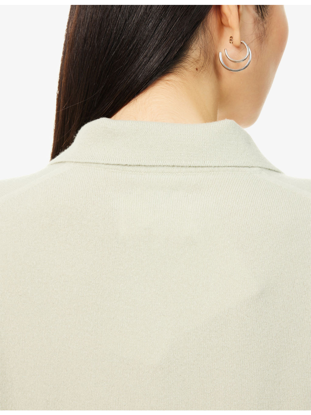 V-Neck Relaxed-Fit Wool Polo Shirt - 6