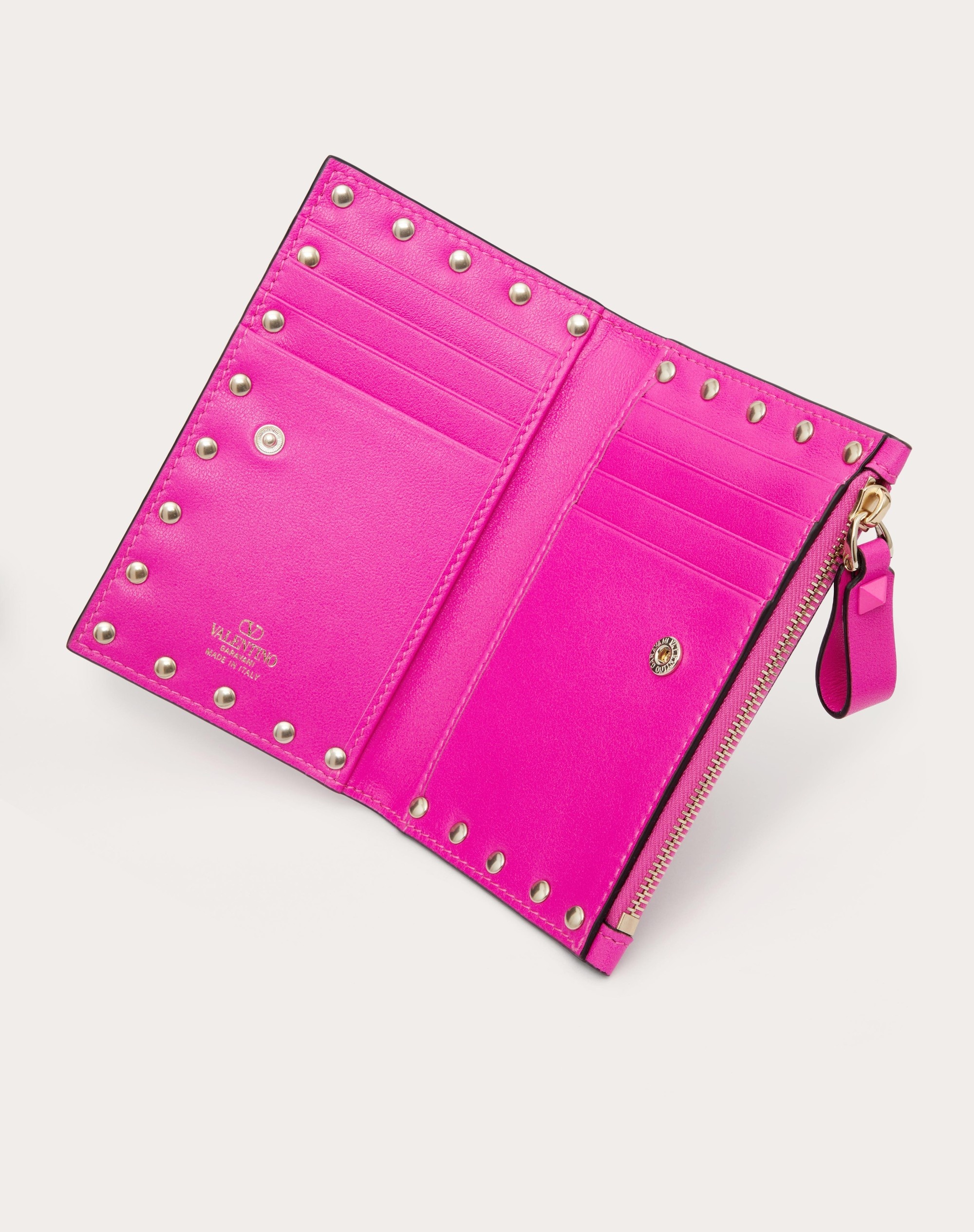 ROCKSTUD CALFSKIN CARDHOLDER WITH ZIP - 5