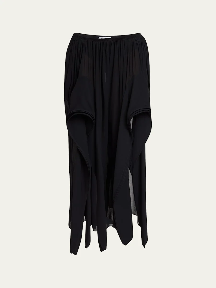 Ruffle Slit Pull-On Pants - 1