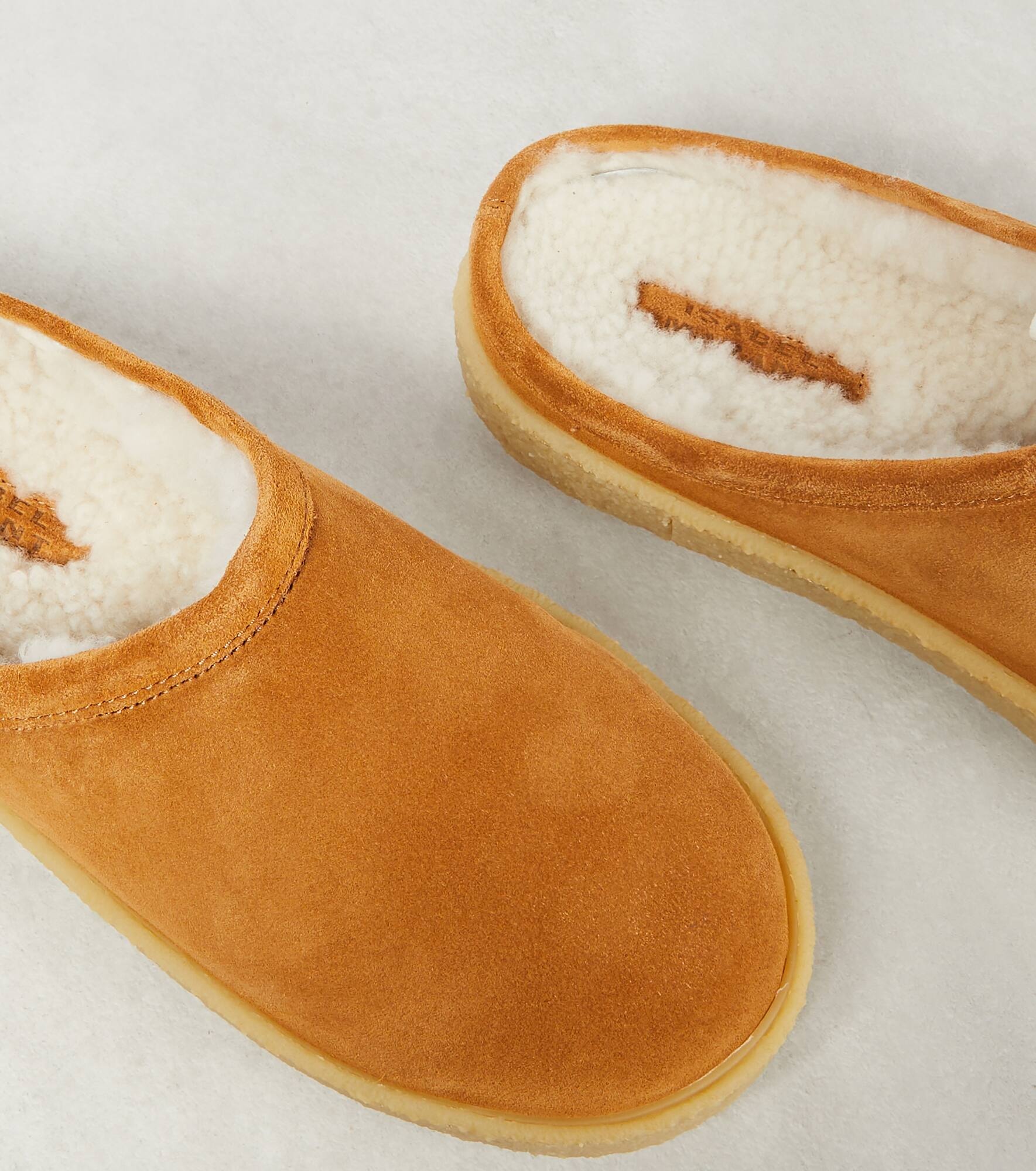 Fozee shearling-lined suede slippers - 6