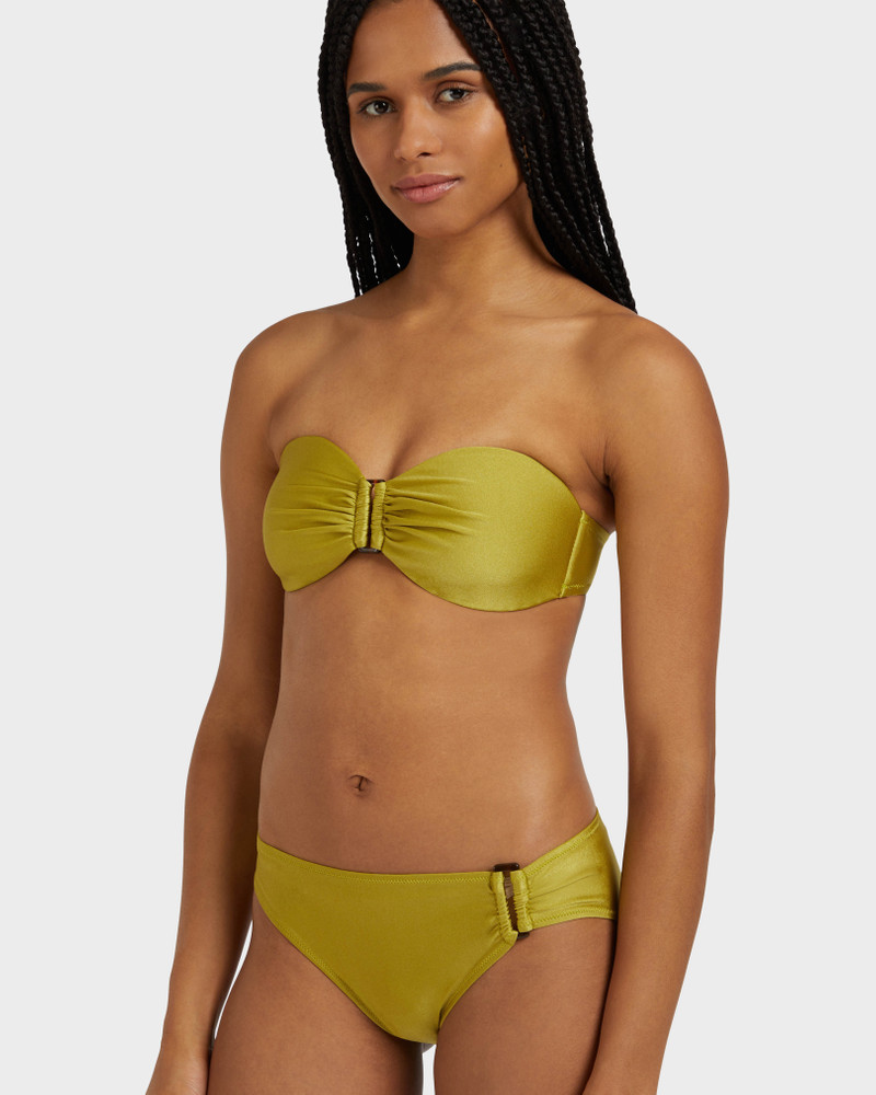 WOMEN BANDEAU SHINY STRETCH BIKINI TOP SOLID 6