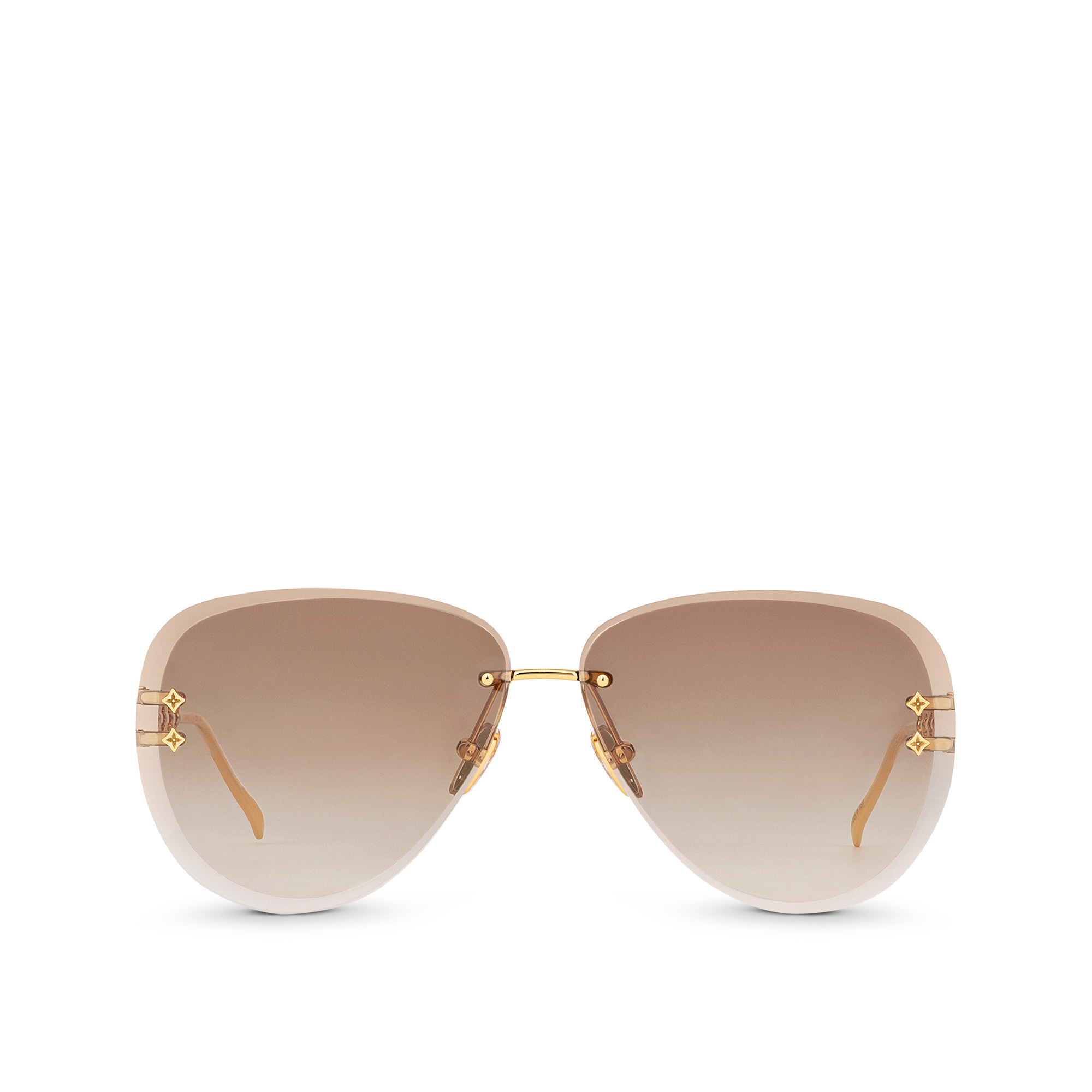 Louis Vuitton My LV Chain Pilot Sunglasses Gradient Brown Metal. Size W