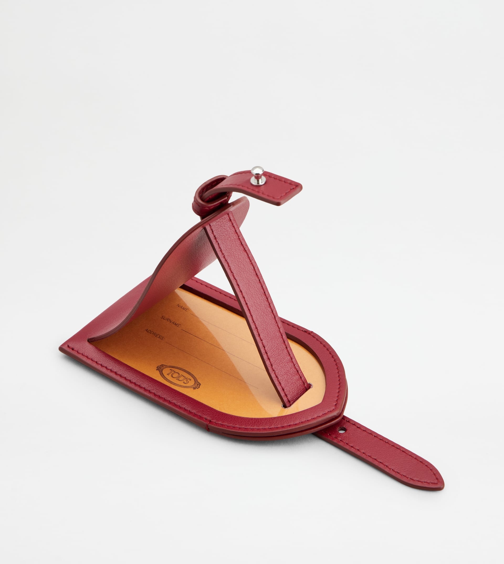 ADDRESS TAG IN LEATHER - RED - 5
