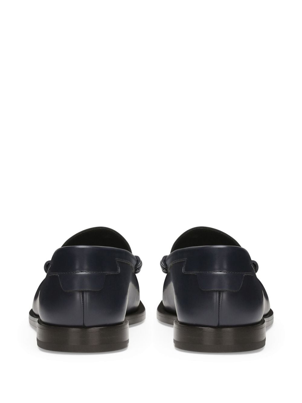 logo-plaque leather loafers - 3