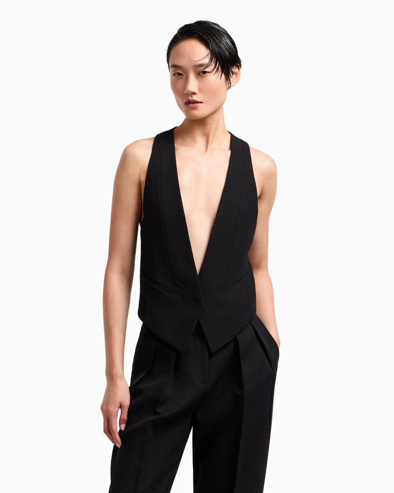 GIORGIO ARMANI GLITTER JACQUARD SILK-CADY SINGLE-BREASTED JACKET outlook
