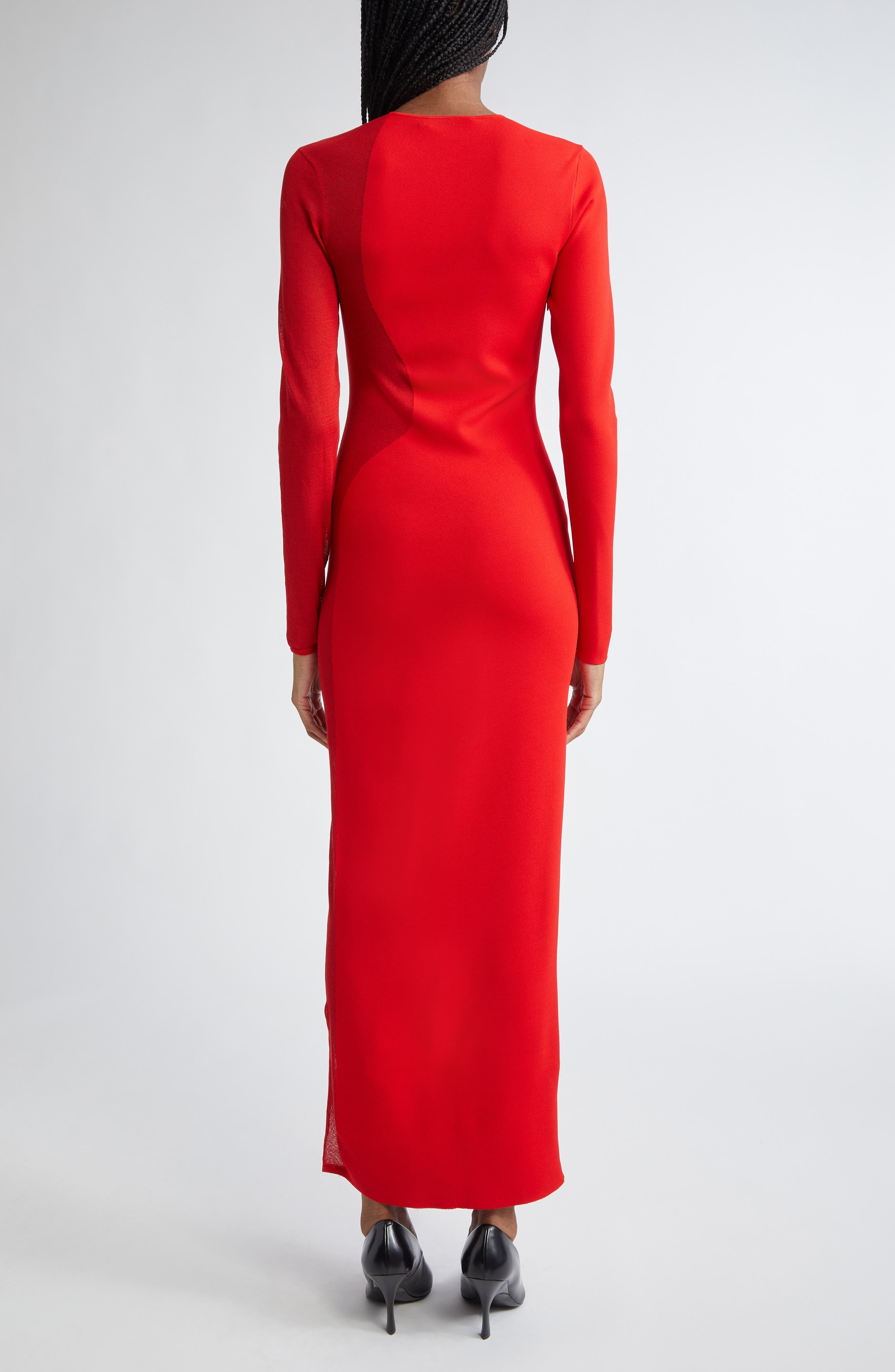 Stella McCartney Miracle Long Sleeve Compact Knit Dress in Lipstick Red at Nordstrom - 2
