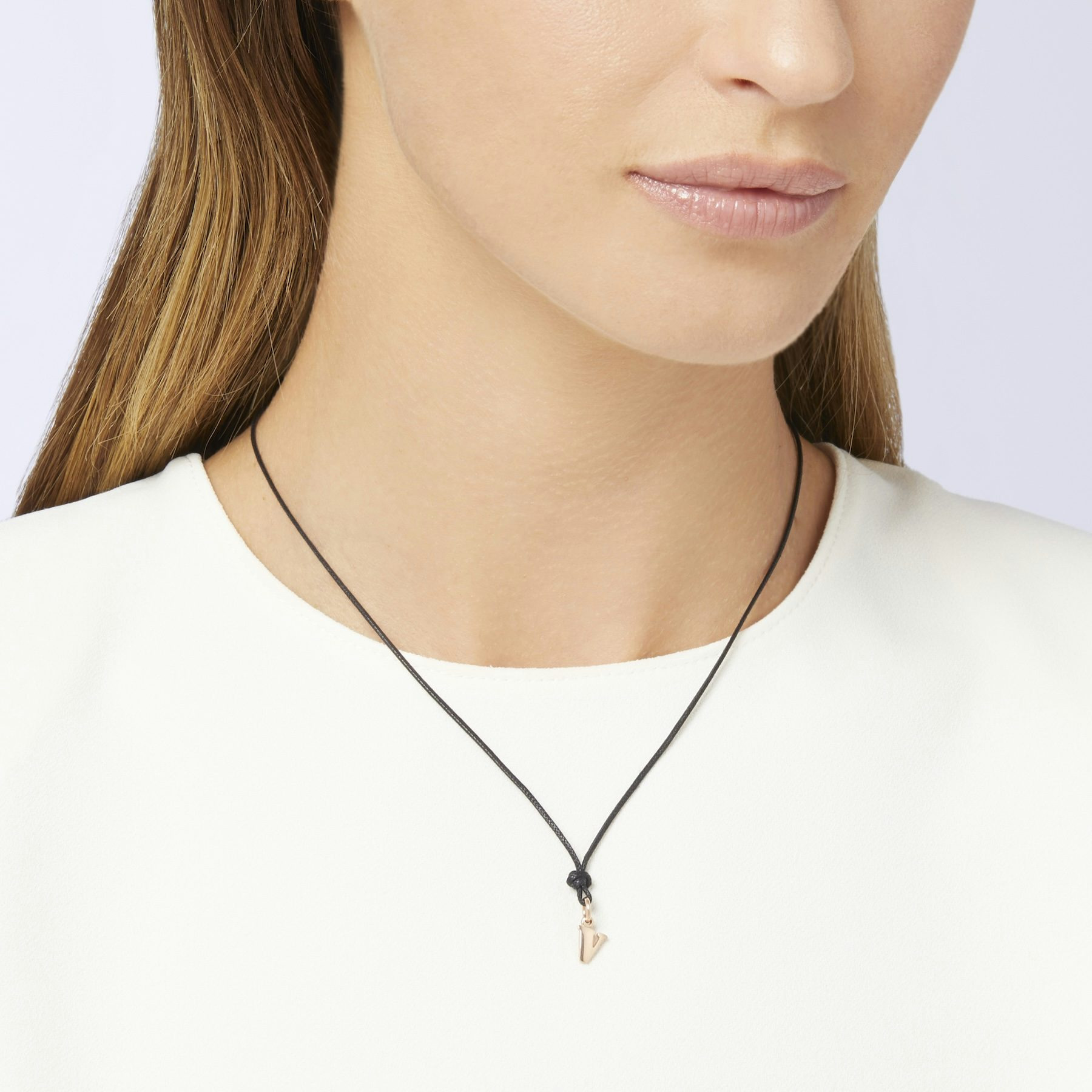 ROSE GOLD LETTER V CHARM - 2