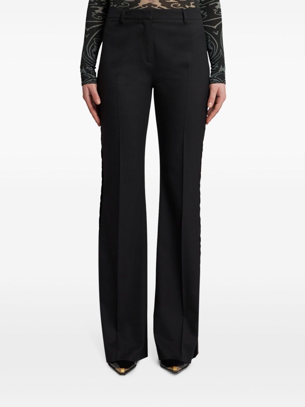 wool flared trousers - 3