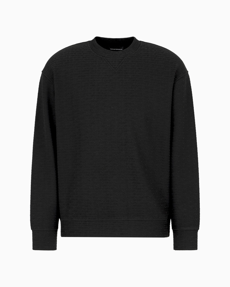 ASV LYOCELL BLEND JERSEY SWEATSHIRT WITH ALL-OVER LETTERING 1