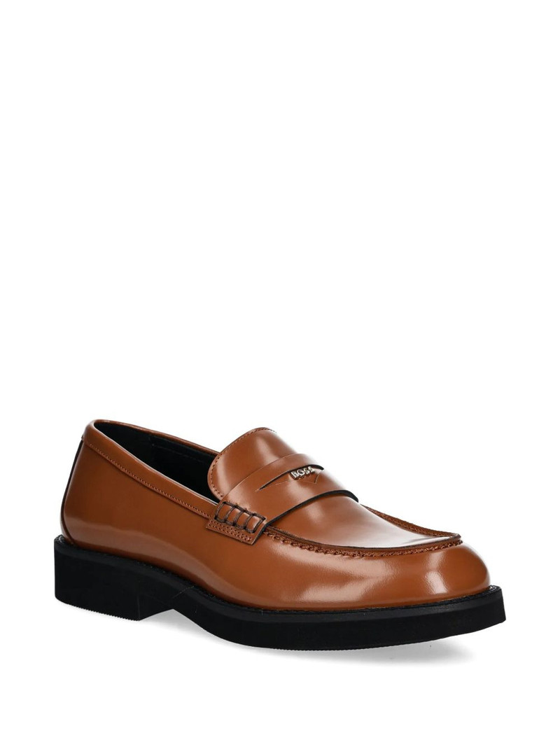 BOSS penny-strap leather loafers outlook
