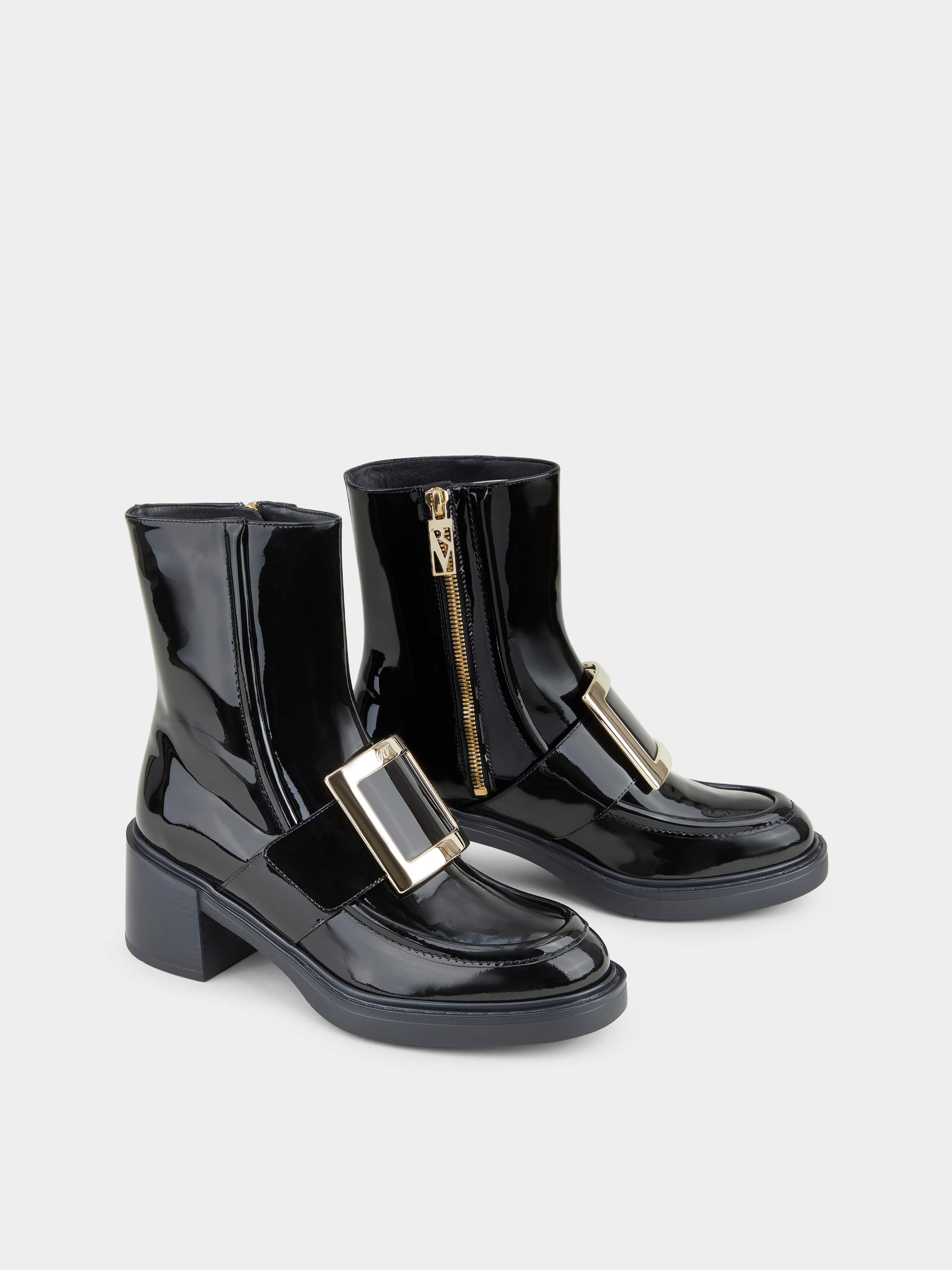 Viv' Rangers Metal Buckle Ankle Boots in Patent Leather - 2