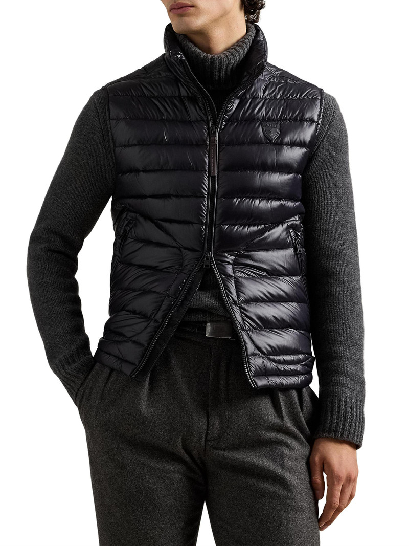 Men's Quilted Down Vest - Polo Black Glossy 3