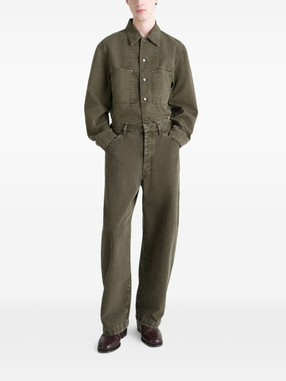 patch-pocket denim overshirt - 3