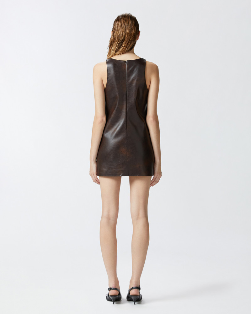 LEATHER-EFFECT MINI TUNIC DRESS 4