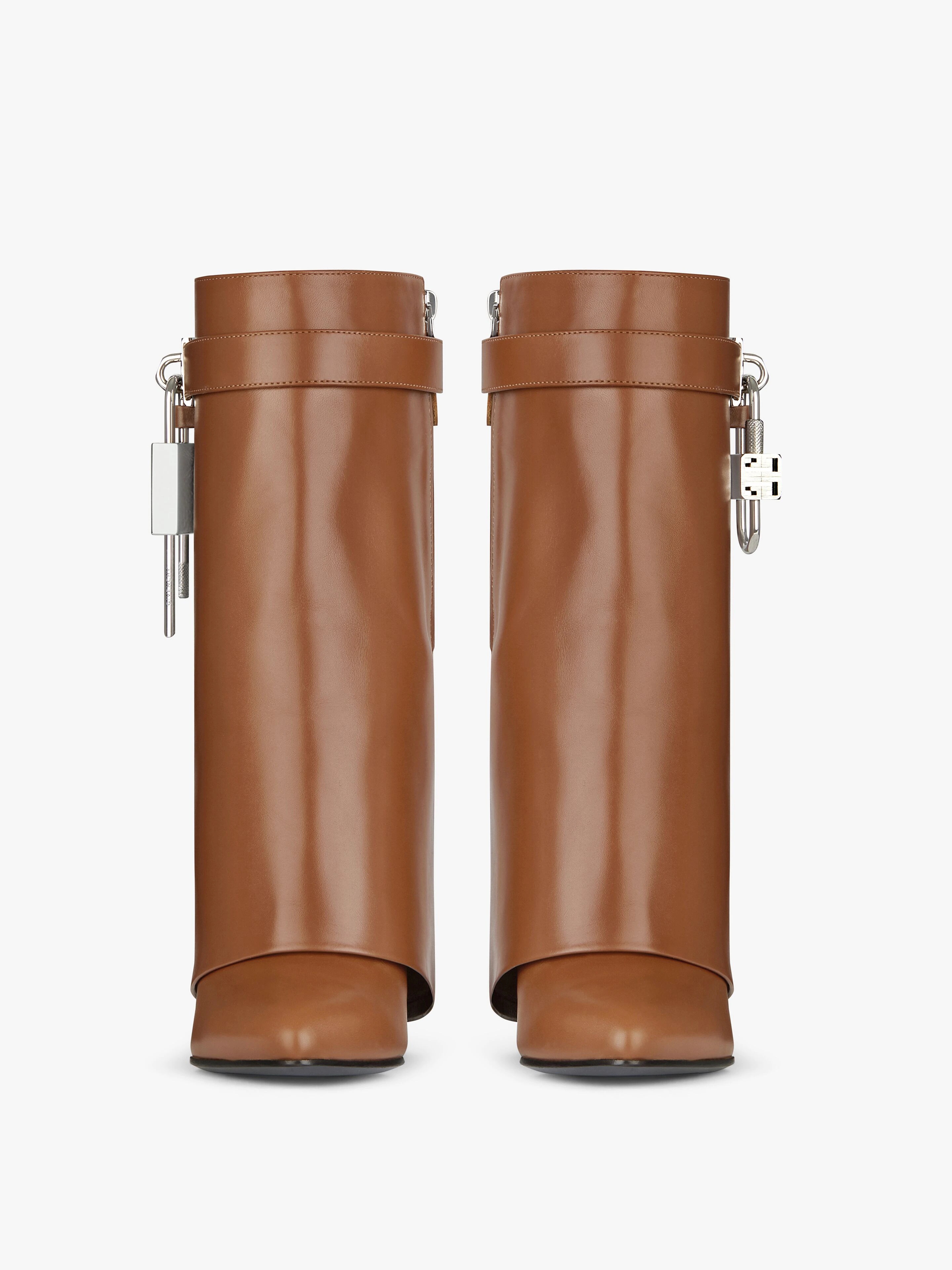 SHARK LOCK ANKLE BOOTS IN BOX LEATHER - 3