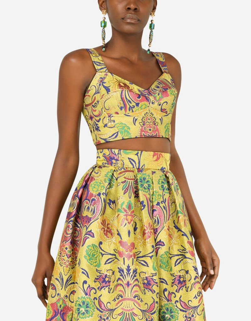 Floral jacquard corset top 4