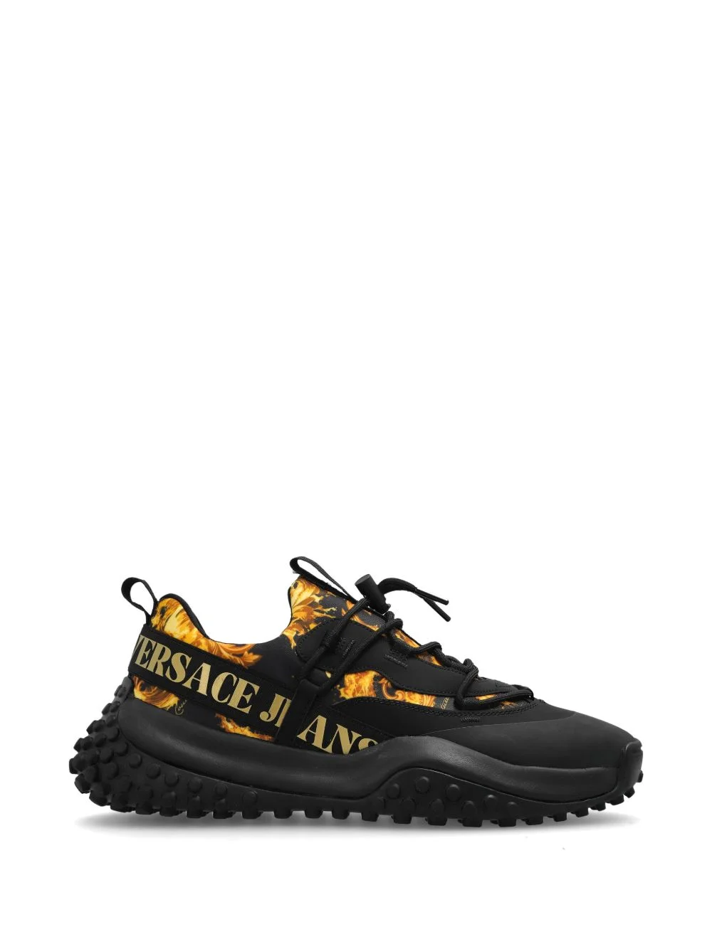 pattern lace-up sneakers - 1