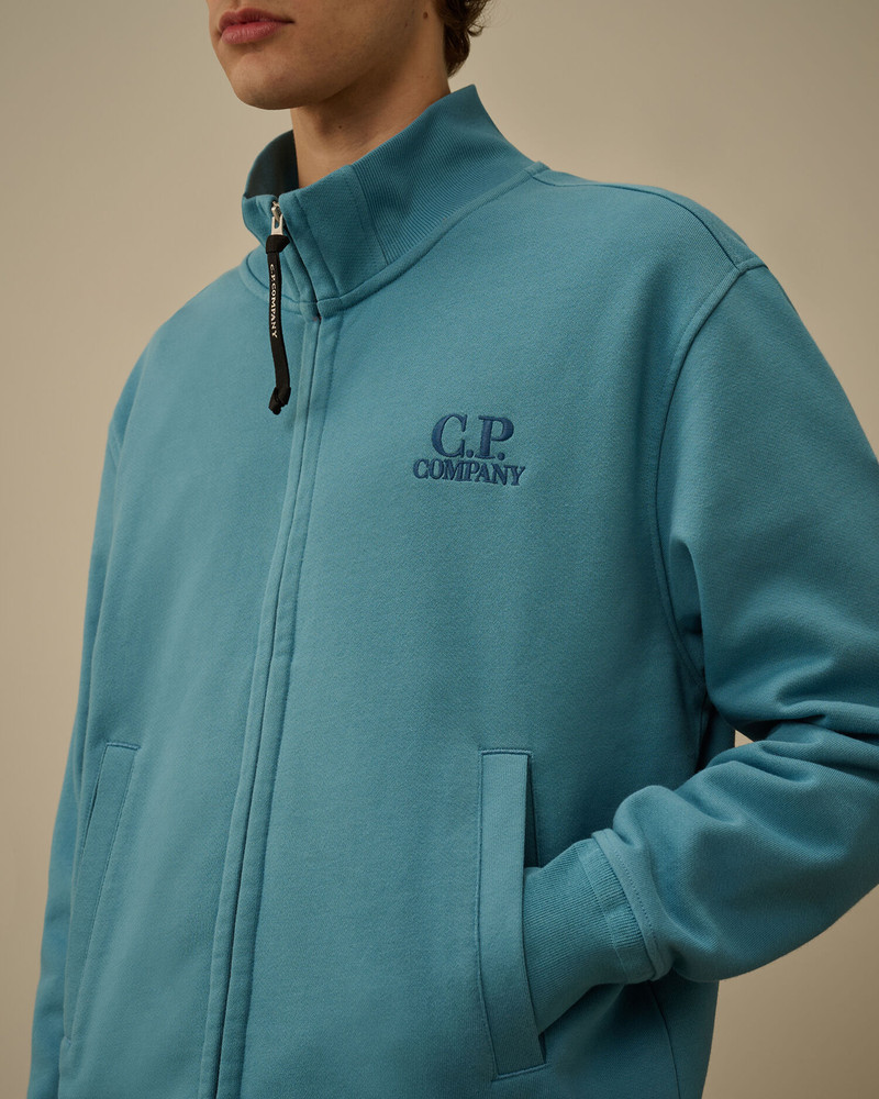 Diagonal Raised Fleece Full Zip Sweatshirt 5