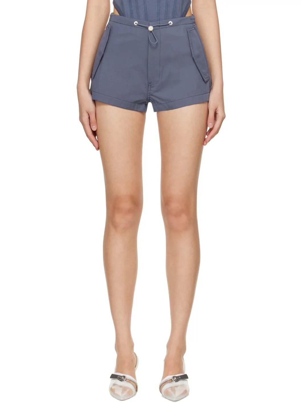 Gray Parachute Shorts - 1