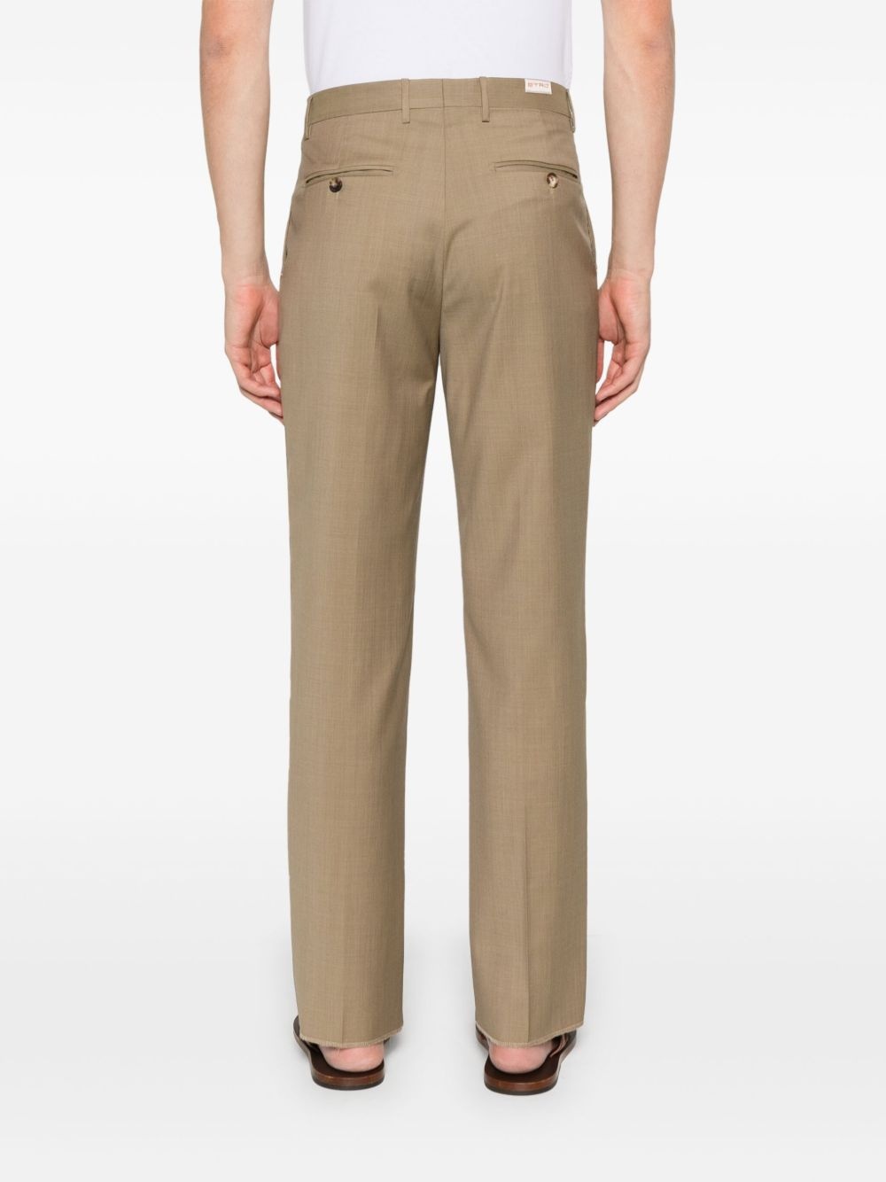 pleat-detailing wool trousers - 4