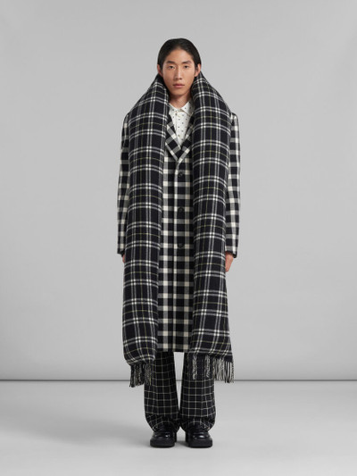 Marni BLACK CHECKED WOOL SCARF WITH PADDING outlook