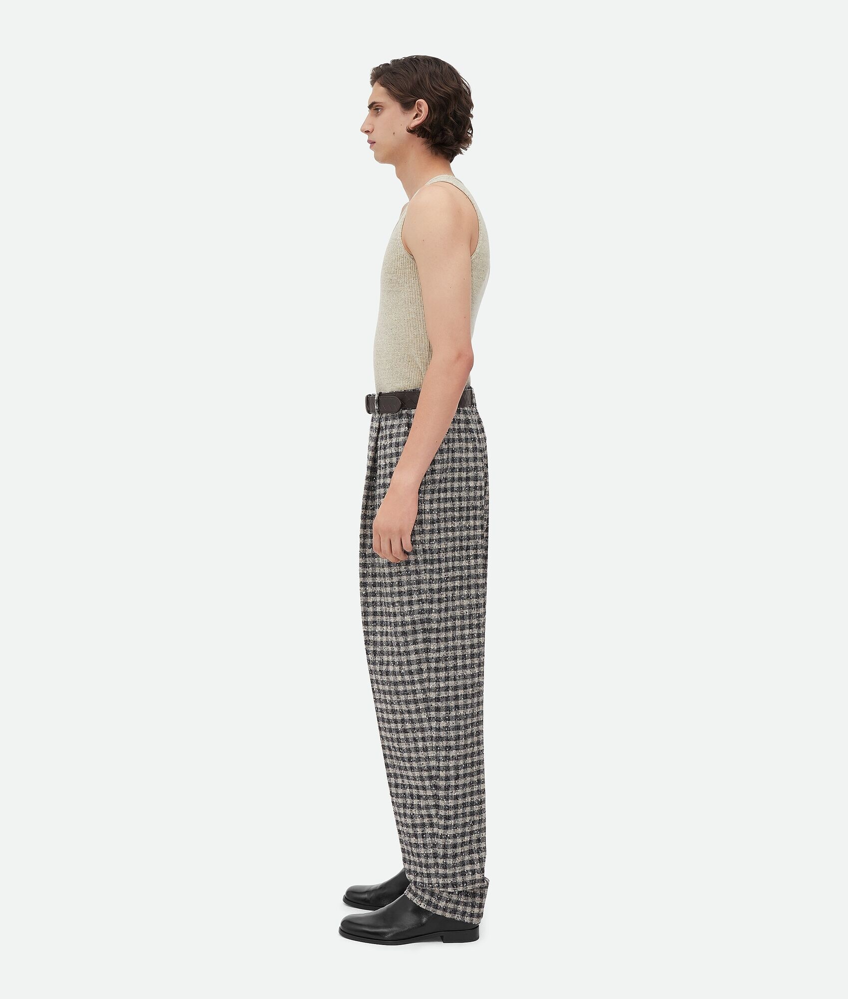 Boucle Gingham Wool Trousers - 2