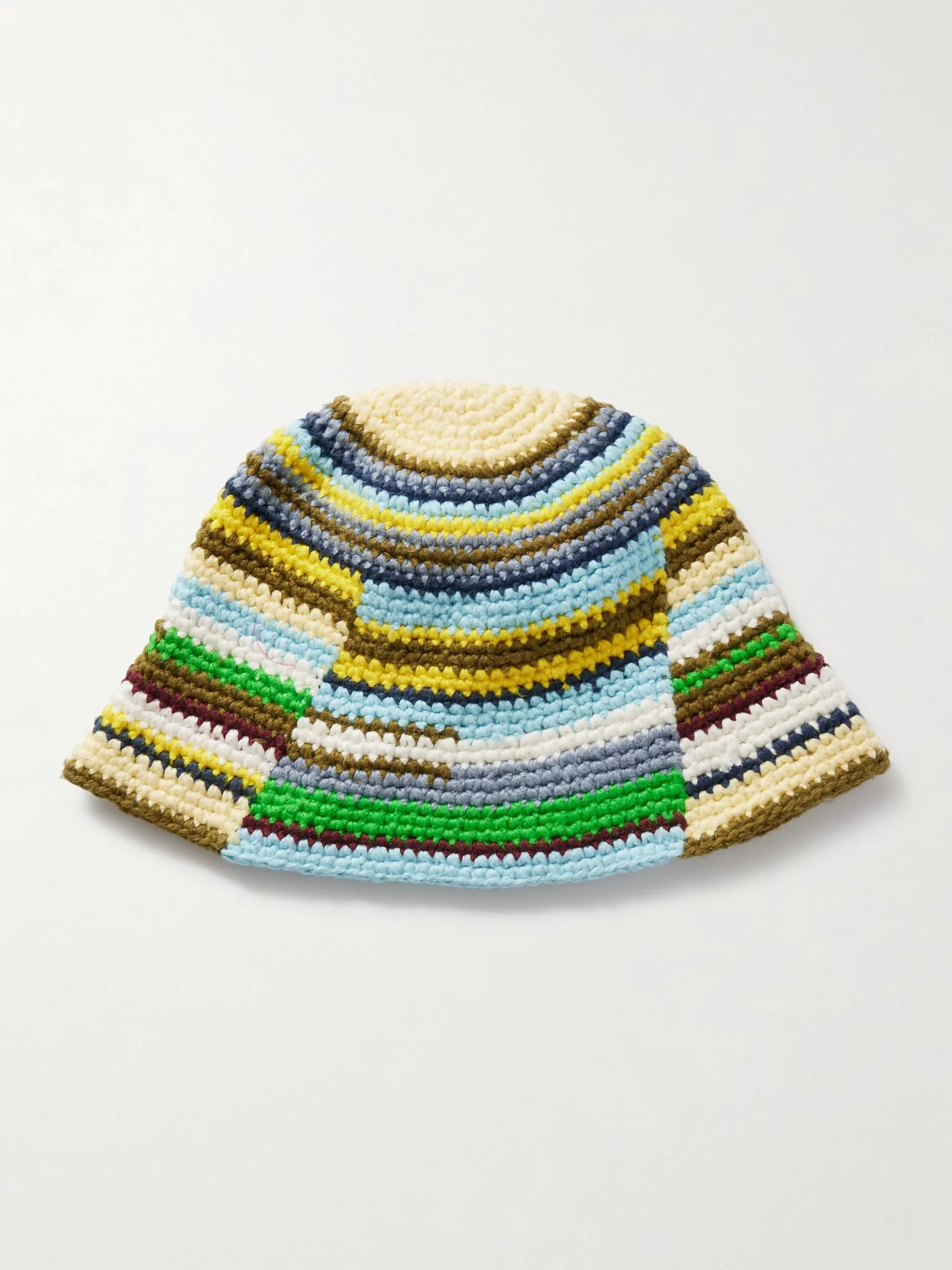Crocheted organic cotton bucket hat Green - 1