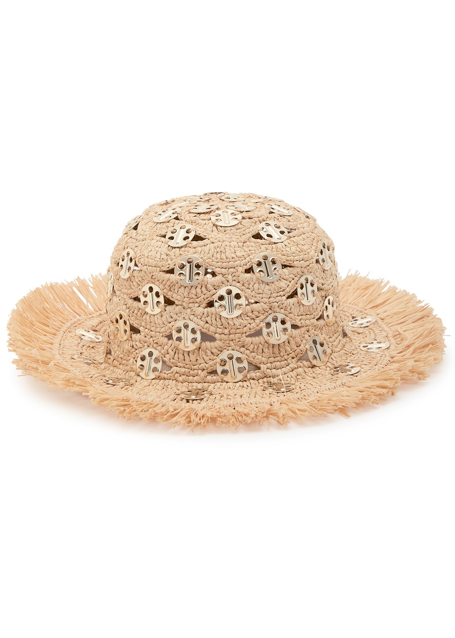 Rabanne Disc-embellished Raffia hat - 3