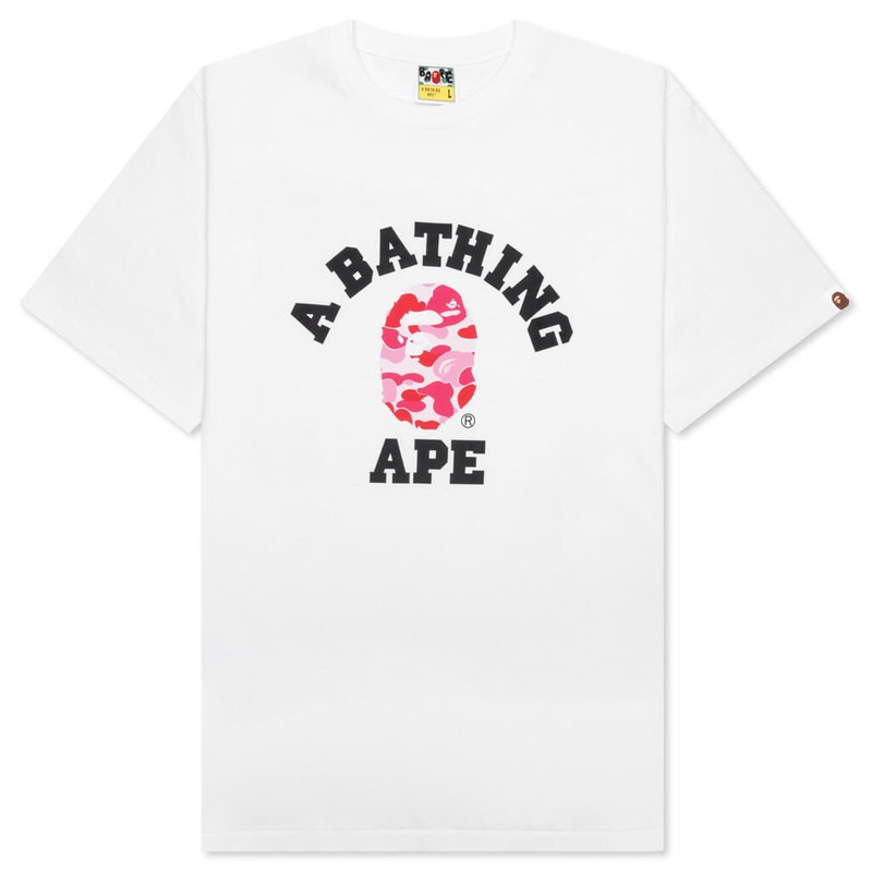 ABC CAMO COLLEGE TEE - WHITE/PINK - 1