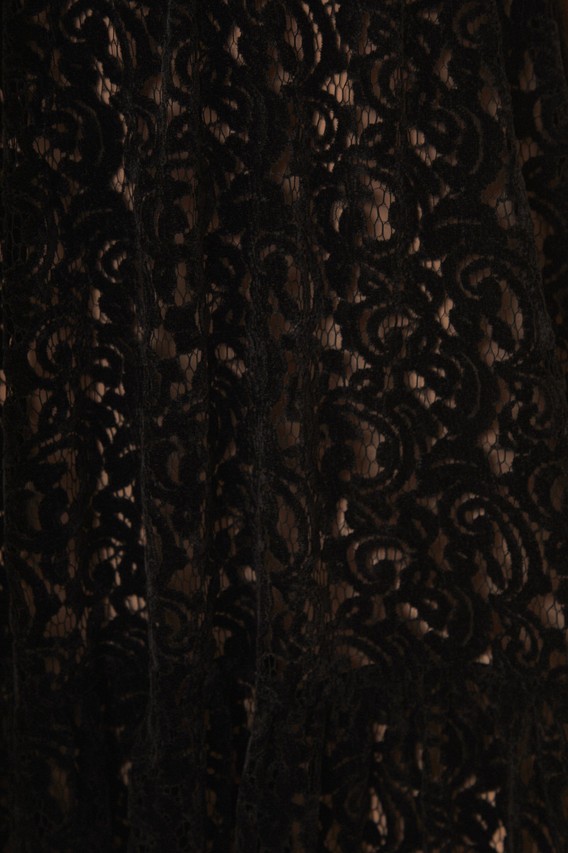 Black Velvet Lace Sleeveless Maxi Dress 5