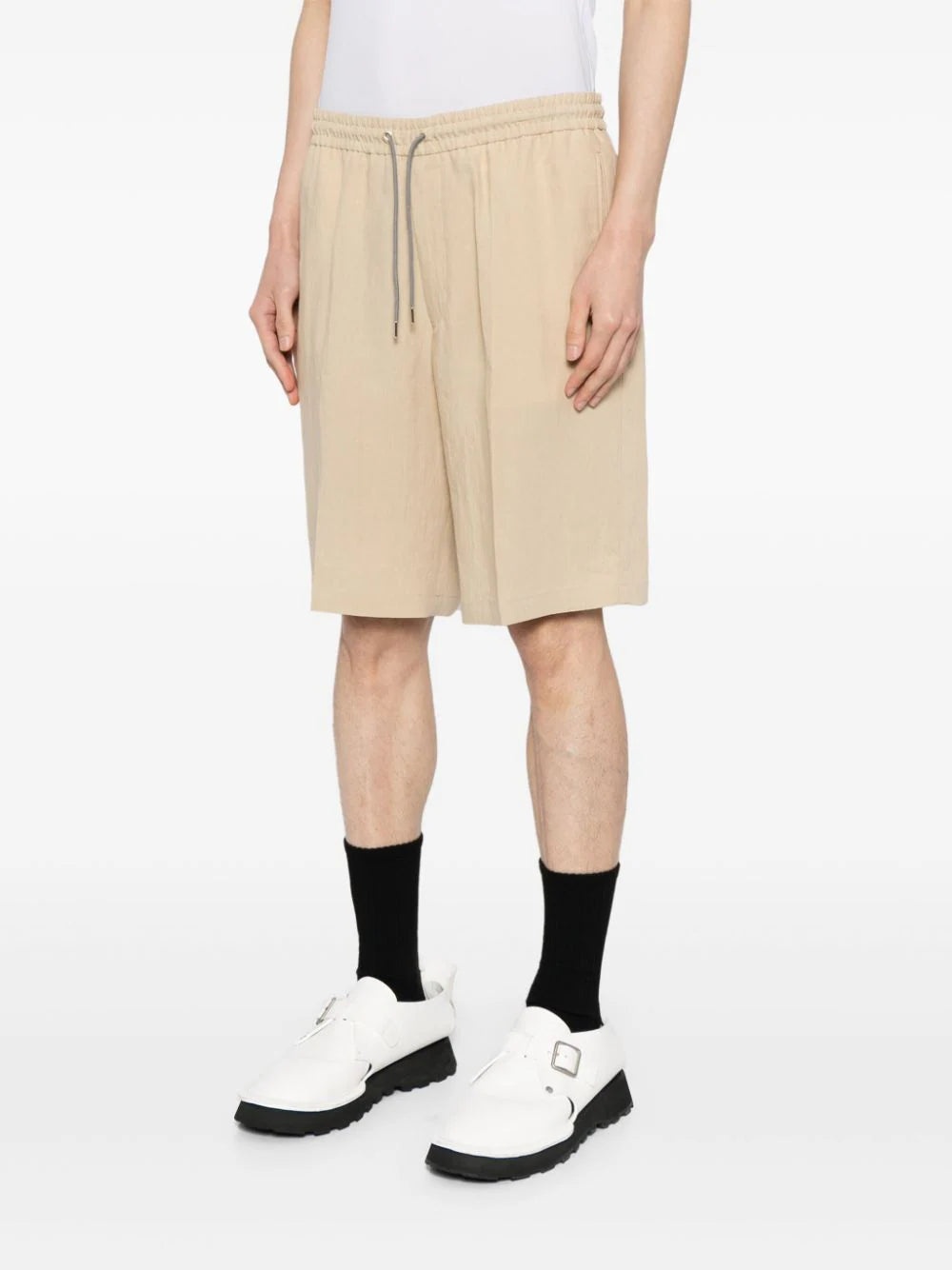 DRAWSTRING-WAIST LINEN SHORTS - 3