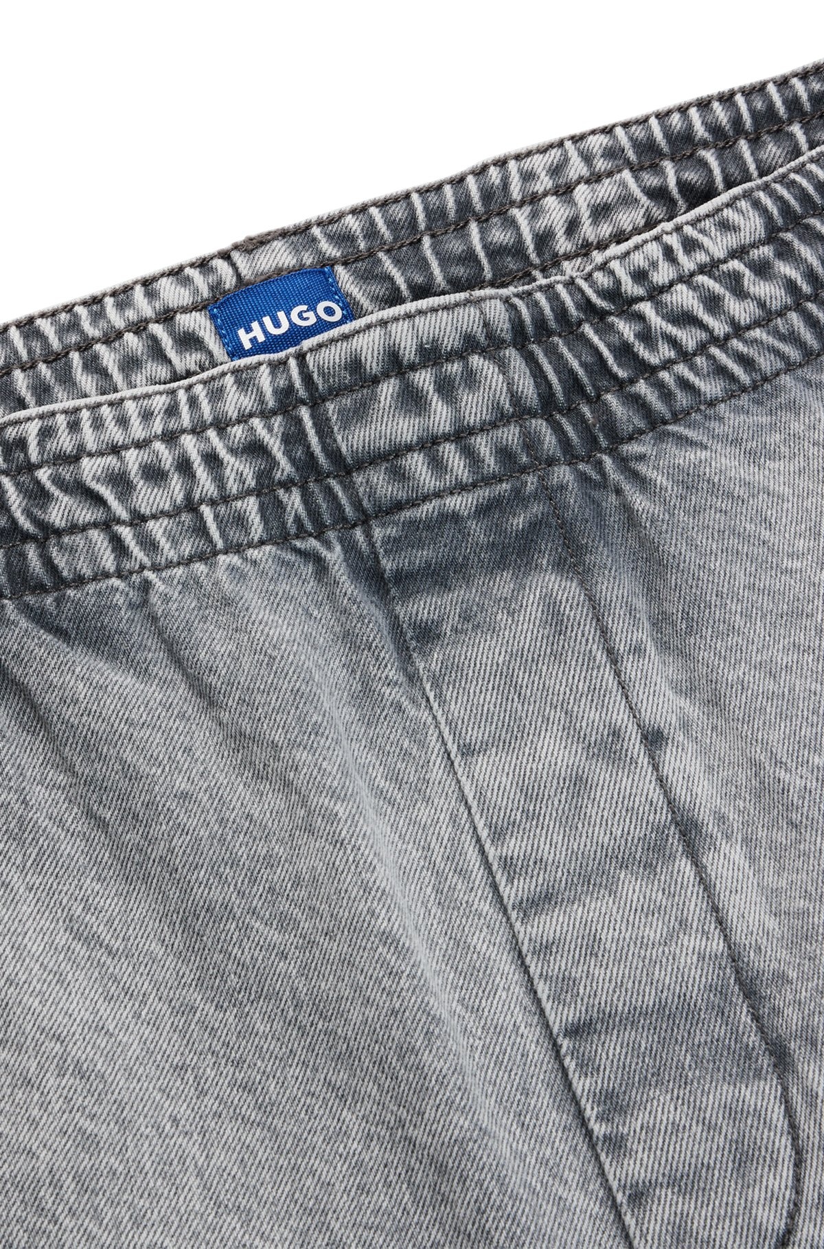GREY RELAXED-FIT JEANS WITH SIDE POPPERS AND CONTRASTING TAPE - 6