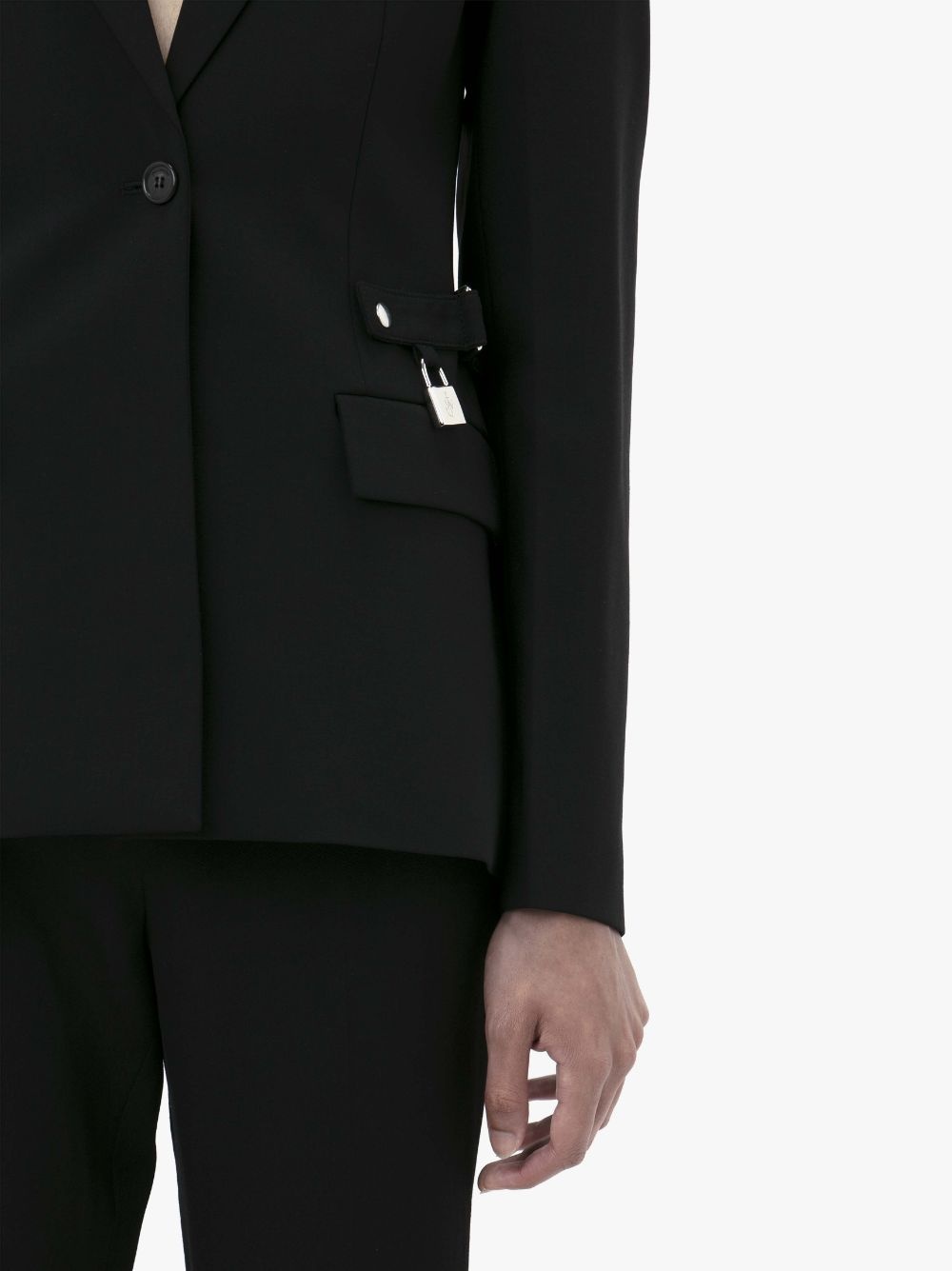 PADLOCK STRAP SINGLE-BREASTED BLAZER - 5