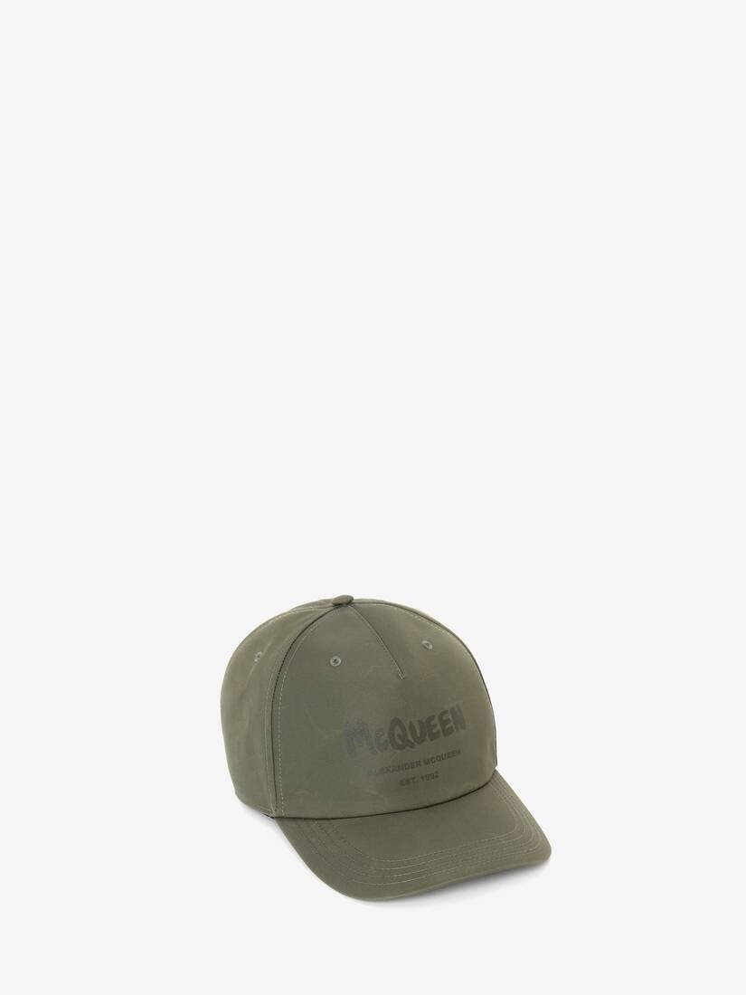 Mcqueen Graffiti Baseball Cap in Khaki - 1