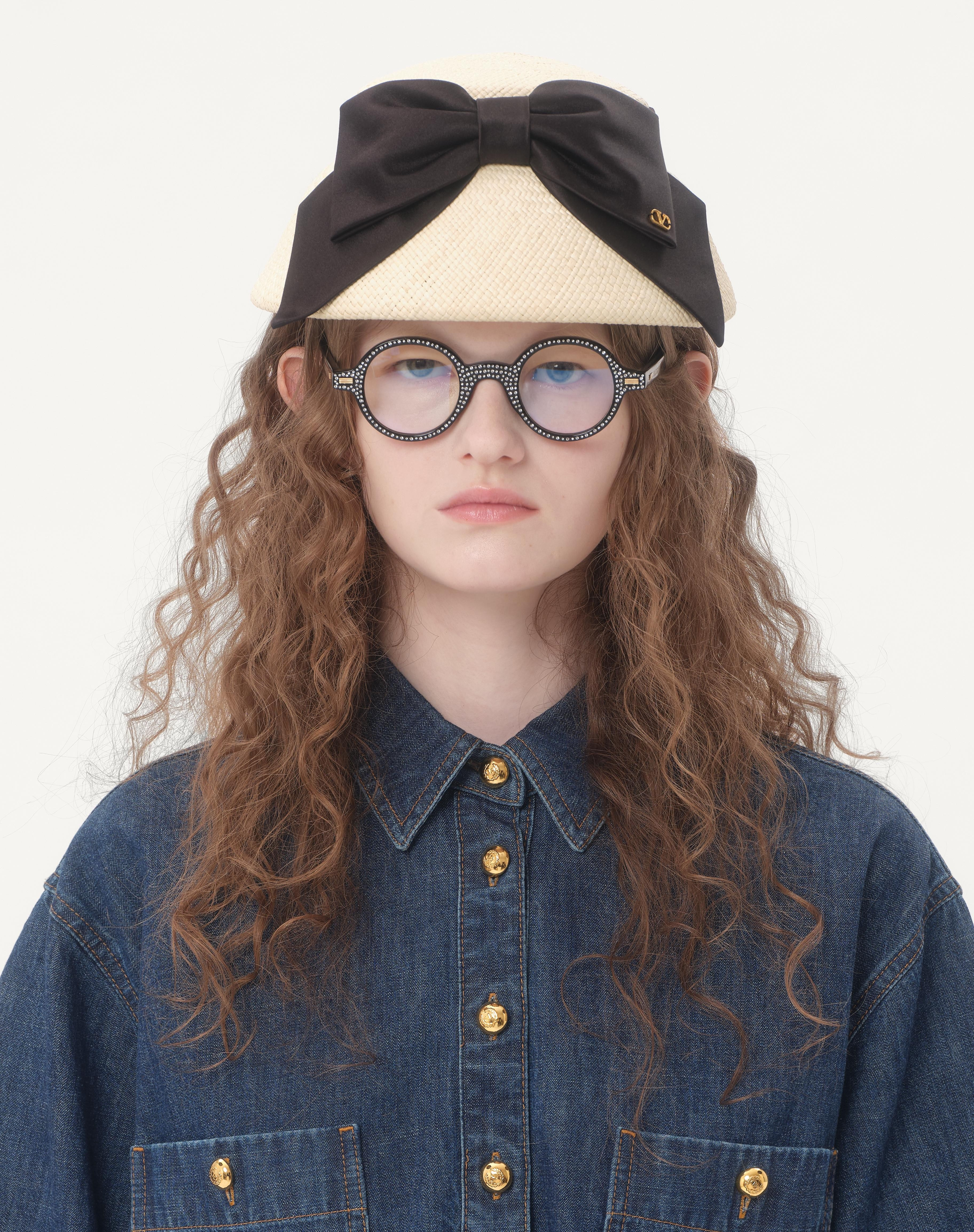 VLOGO SIGNATURE PANAMA BUCKET HAT WITH SATIN BOW - 2