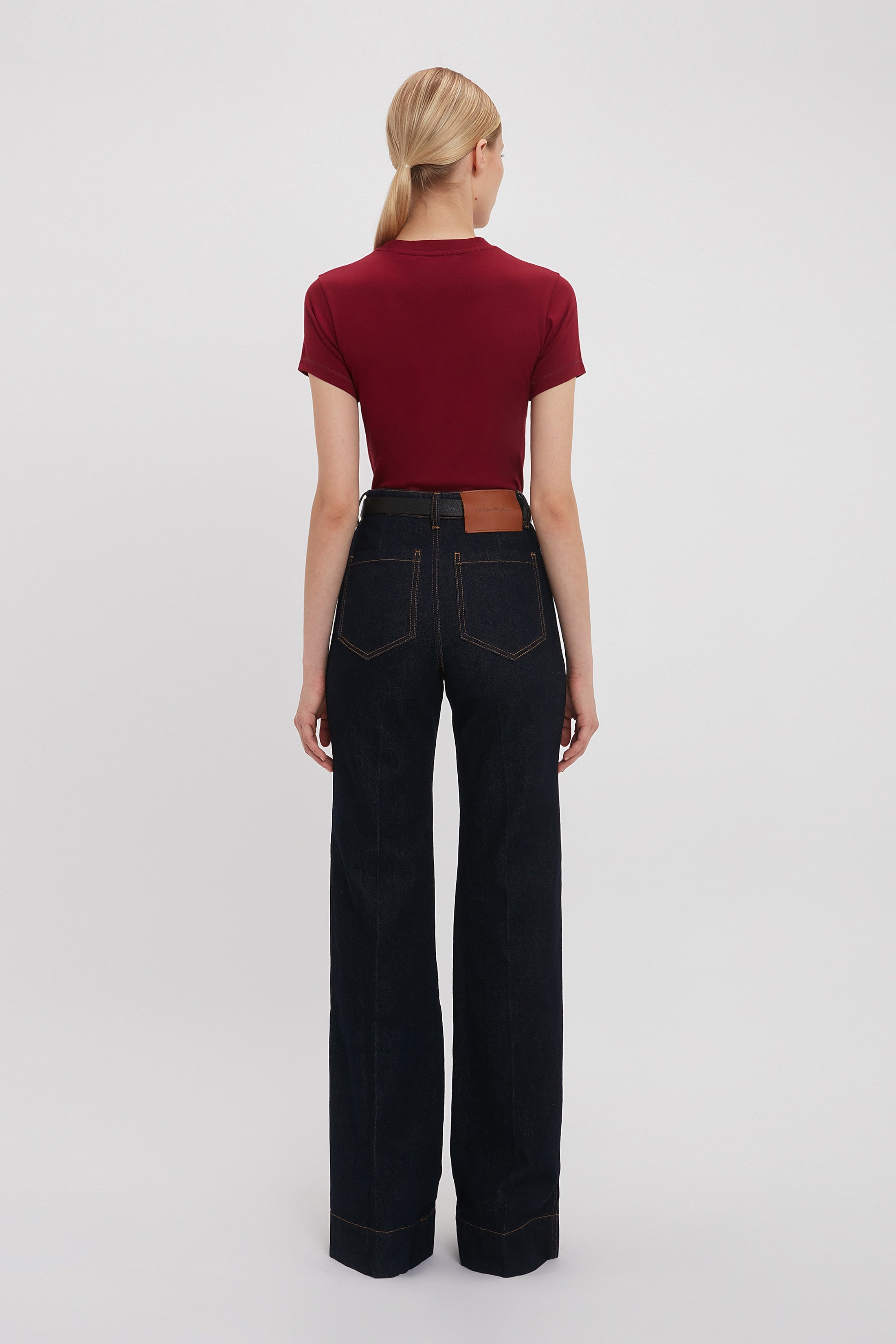 Exclusive Shrunken Logo Tee In Oxblood - 4